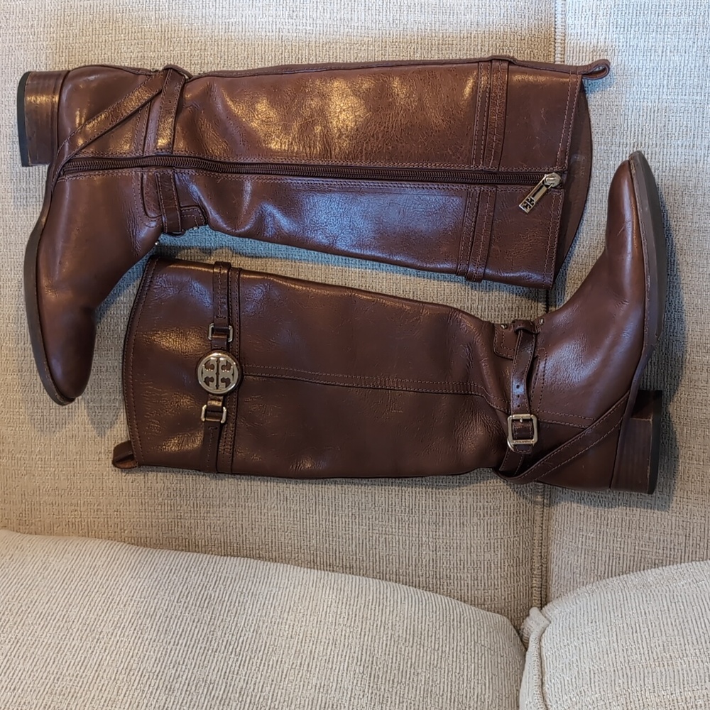 Tory Burch Calista Riding Boot 8.5 Cognac